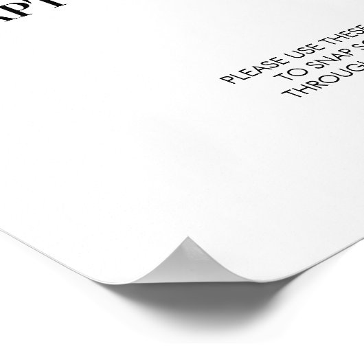 Minimalistisch Modern Bruiloft Wegwerp Camera Teke Poster (Hoek)