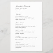 Minimalistisch Modern Budget Wedding Menu (Voorkant)