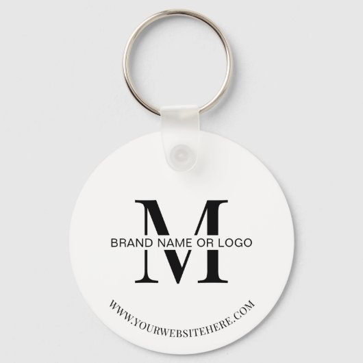 Minimalistisch Modern Business Monogram Branded Lo Sleutelhanger (Achterkant)
