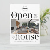 Minimalistisch Modern Business Open House One Phot Kaart (Staand voorkant)