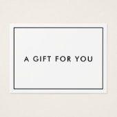 Minimalistisch modern Cadeaucertificaat Visitekaartje (Voorkant)