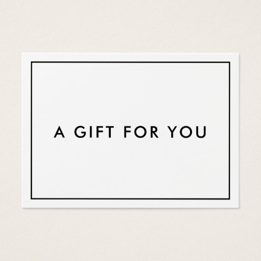 Minimalistisch modern Cadeaucertificaat Visitekaartje (Voorkant)