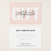 Minimalistisch modern Cadeaucertificaat Visitekaartje (Voorkant /achterkant)