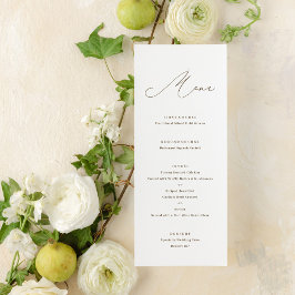 Minimalistisch Modern Calligrafie Brown Menu