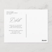 Minimalistisch Modern Calligraphy Wedding Black Briefkaart (Achterkant)