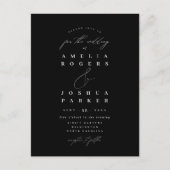 Minimalistisch Modern Calligraphy Wedding Black Briefkaart (Voorkant)