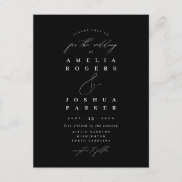 Minimalistisch Modern Calligraphy Wedding Black Briefkaart