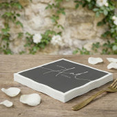 Minimalistisch Modern Calligraphy Wedding Black Servet