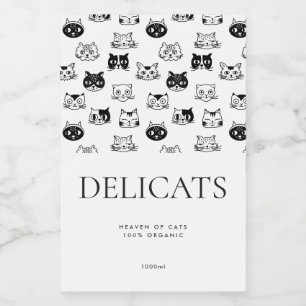 Minimalistisch Modern Cat Dog Pet Product Zwart Wi Voedselcontainer Etiket