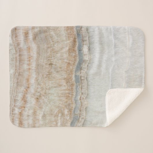 minimalistisch modern chic beige-tan-wit grijs mar sherpa deken (Voorkant (horizontaal))