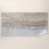 minimalistisch modern chic beige-tan-wit grijs mar strandlaken (Voorkant)