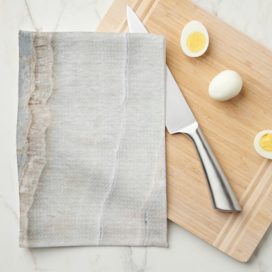 minimalistisch modern chic beige-tan-wit grijs mar theedoek (Quarter Fold)