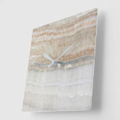 minimalistisch modern chic beige-tan-wit grijs mar vierkante klok (Hoek)