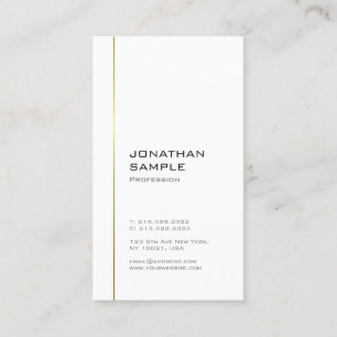 Minimalistisch modern Chic Gold White Plain Visitekaartje