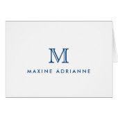 Minimalistisch Modern Chic Navy Blue Monogram Init (Voorkant Horizontaal)