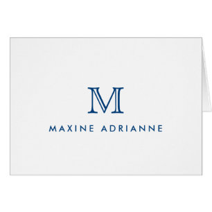 Minimalistisch Modern Chic Navy Blue Monogram Init