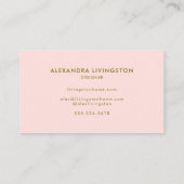 Minimalistisch Modern Chic Pink Gold Circle Monogr Visitekaartje (Achterkant)