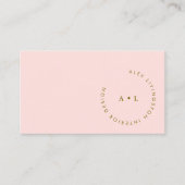Minimalistisch Modern Chic Pink Gold Circle Monogr Visitekaartje (Voorkant)