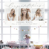 Minimalistisch Modern Chic Script 3 Foto-Afstudere Spandoek