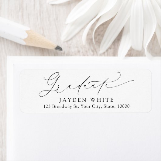 Minimalistisch Modern Chic Script Afstudeerder Ret Etiket (Insitu)