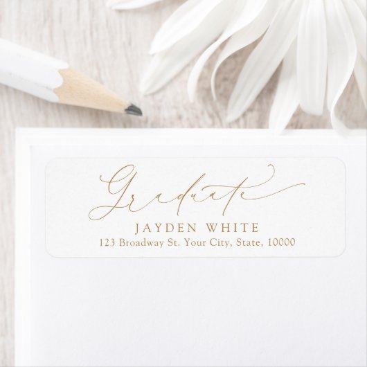 Minimalistisch Modern Chic Script Afstudeerder Ret Etiket (Insitu)