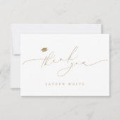 Minimalistisch Modern Chic Script Elegant Afstuder Bedankkaart (Voorkant)