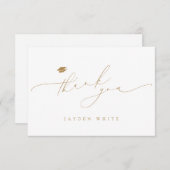 Minimalistisch Modern Chic Script Elegant Afstuder Bedankkaart (Voorkant / Achterkant)