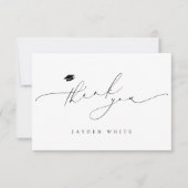 Minimalistisch Modern Chic Script Elegant Afstuder Bedankkaart (Voorkant)