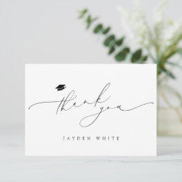 Minimalistisch Modern Chic Script Elegant Afstuder Bedankkaart