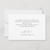 Minimalistisch Modern Chic Script Elegant Afstuder Bedankkaart (Achterkant)