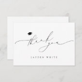 Minimalistisch Modern Chic Script Elegant Afstuder Bedankkaart (Voorkant / Achterkant)