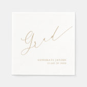 Minimalistisch Modern Chic Script Elegant Afstuder Servet (Voorkant)