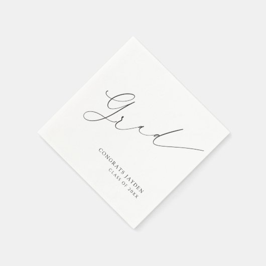 Minimalistisch Modern Chic Script Elegant Afstuder Servet (Hoek)