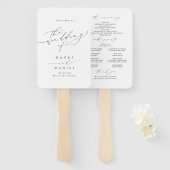Minimalistisch Modern Chic Script Trouwprogramma Handwaaier (Voorkant en achterkant)