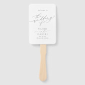Minimalistisch Modern Chic Script Trouwprogramma Handwaaier (Voorkant)