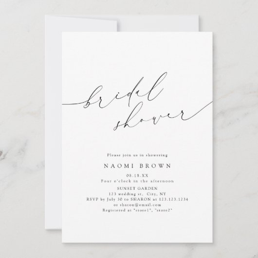 Minimalistisch Modern Chic Script-Vrijgezellenfees Kaart (Voorkant)