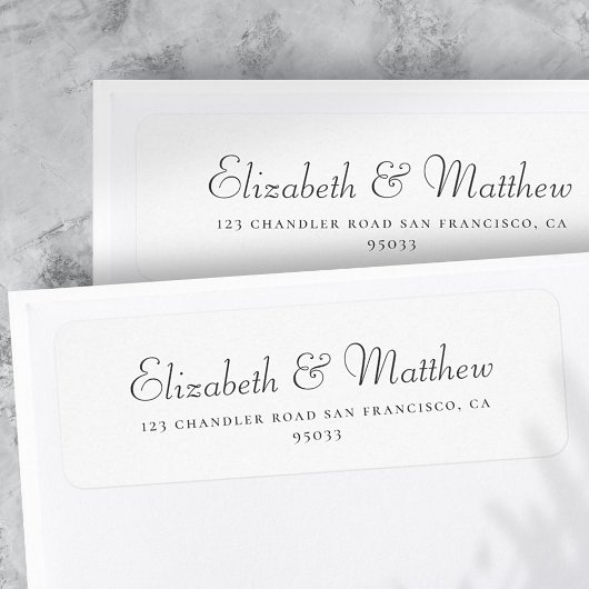 Minimalistisch modern Chic Wedding Return-adres Etiket