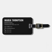 Minimalistisch modern chique eenvoudig zwart wit p bagagelabel (Voorkant horizontaal)