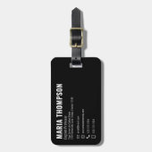 Minimalistisch modern chique eenvoudig zwart wit p bagagelabel (Voorkant verticaal)