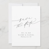 Minimalistisch modern chique script elegant save the date (Voorkant)