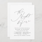 Minimalistisch modern chique script repetitie dine kaart (Voorkant / Achterkant)