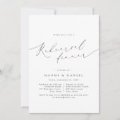 Minimalistisch modern chique script repetitie dine kaart (Voorkant)