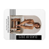 Minimalistisch Modern Class Year Afstuderen Zwart Magneet (Horizontaal)