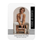 Minimalistisch Modern Class Year Afstuderen Zwart Magneet (Verticaal)