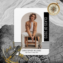 Minimalistisch Modern Class Year Afstuderen Zwart