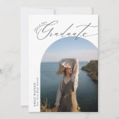 Minimalistisch Modern Classic Arch Photo Afstudere Kaart (Voorkant)