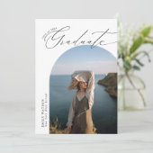Minimalistisch Modern Classic Arch Photo Afstudere Kaart (Staand voorkant)