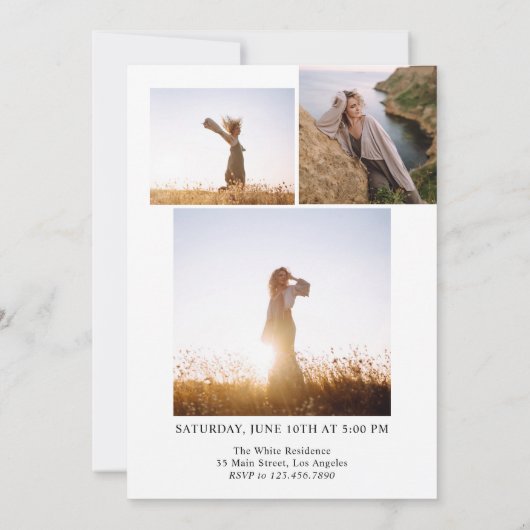 Minimalistisch Modern Classic Arch Photo Afstudere Kaart (Achterkant)