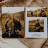 Minimalistisch Modern Classic Fotocollage Afstuder Kaart