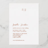 Minimalistisch modern Classic Wedding Roos Gold Folie Uitnodiging (Voorkant)